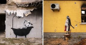 Neue Banksy-Werke entstehen inmitten der Zerstörung in der Ukraine – kolossal