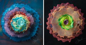 Ebenen aus gefärbtem Wasser platzen in Jack Longs energiegeladenen Fotos – Colossal in perfekt konzentrische Kreise